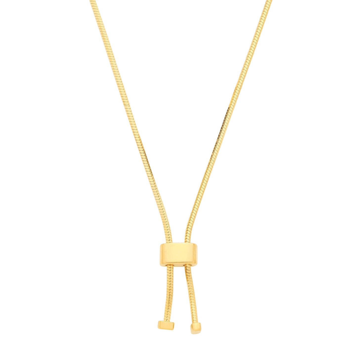 Gilded Silver  Adjustable Slider Snake Link Lariat Necklace - GVK578