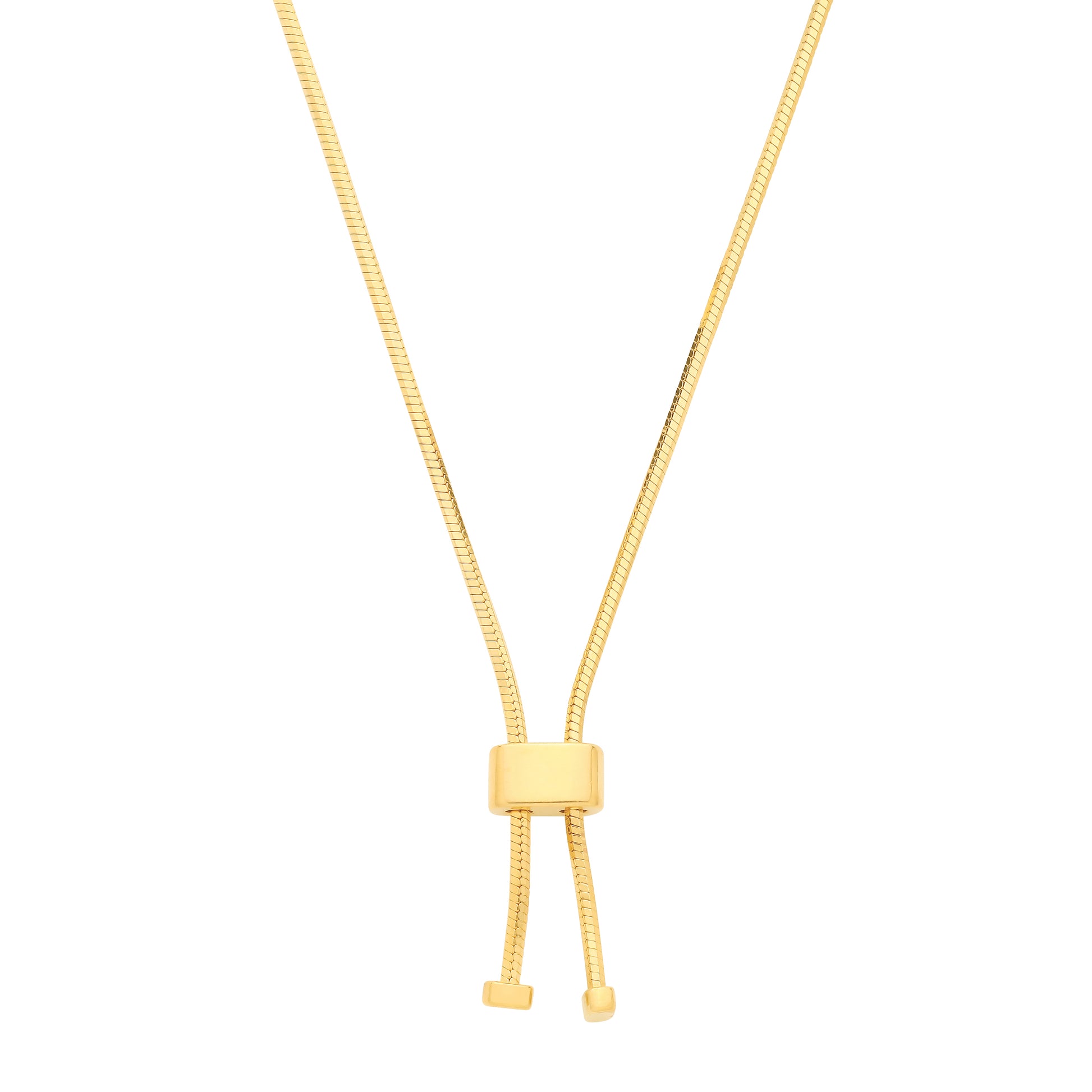 Gilded Silver  Adjustable Slider Snake Link Lariat Necklace - GVK578