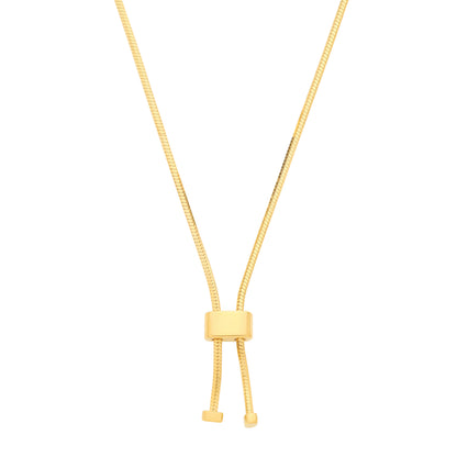 Gilded Silver  Adjustable Slider Snake Link Lariat Necklace - GVK578