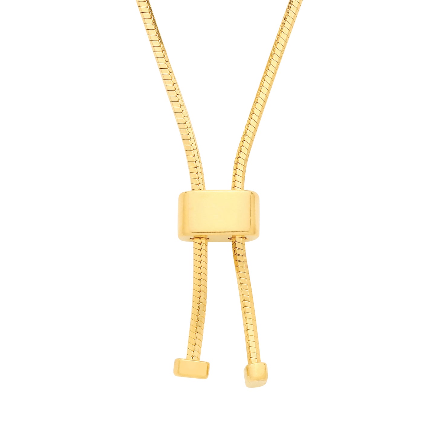 Gilded Silver  Adjustable Slider Snake Link Lariat Necklace - GVK578