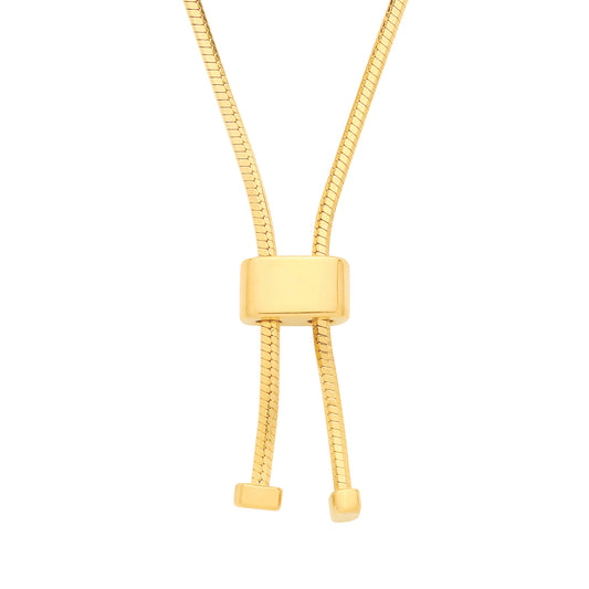 Gilded Silver  Adjustable Slider Snake Link Lariat Necklace - GVK578