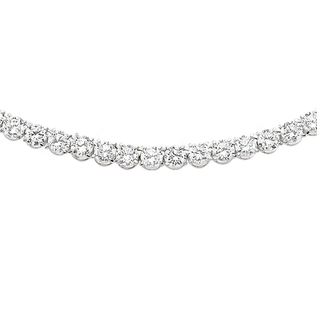 Rhodium Plated Brass  Tennis Necklace - GVK587BR