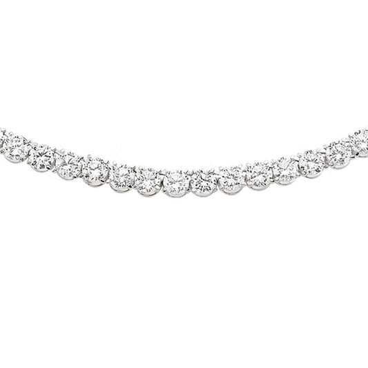 Rhodium Plated Brass  Tennis Necklace - GVK587BR