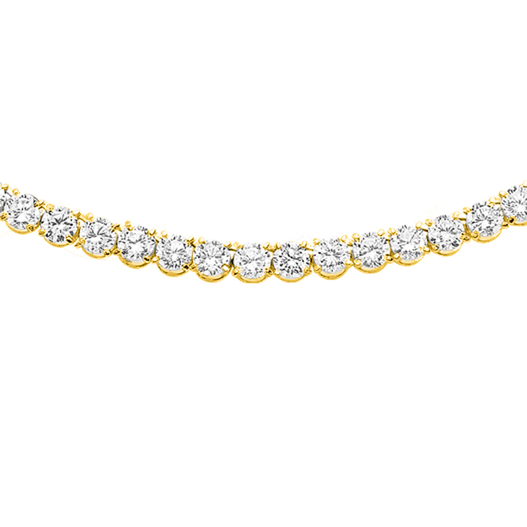 Gold-Plated Brass  Tennis Necklace - GVK587BRGP