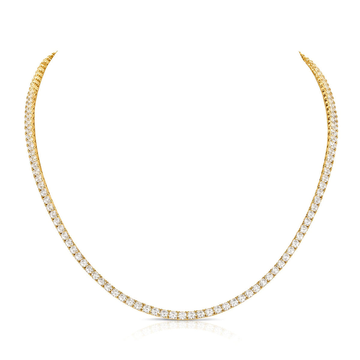 Gold-Plated Brass  Tennis Necklace - GVK587BRGP