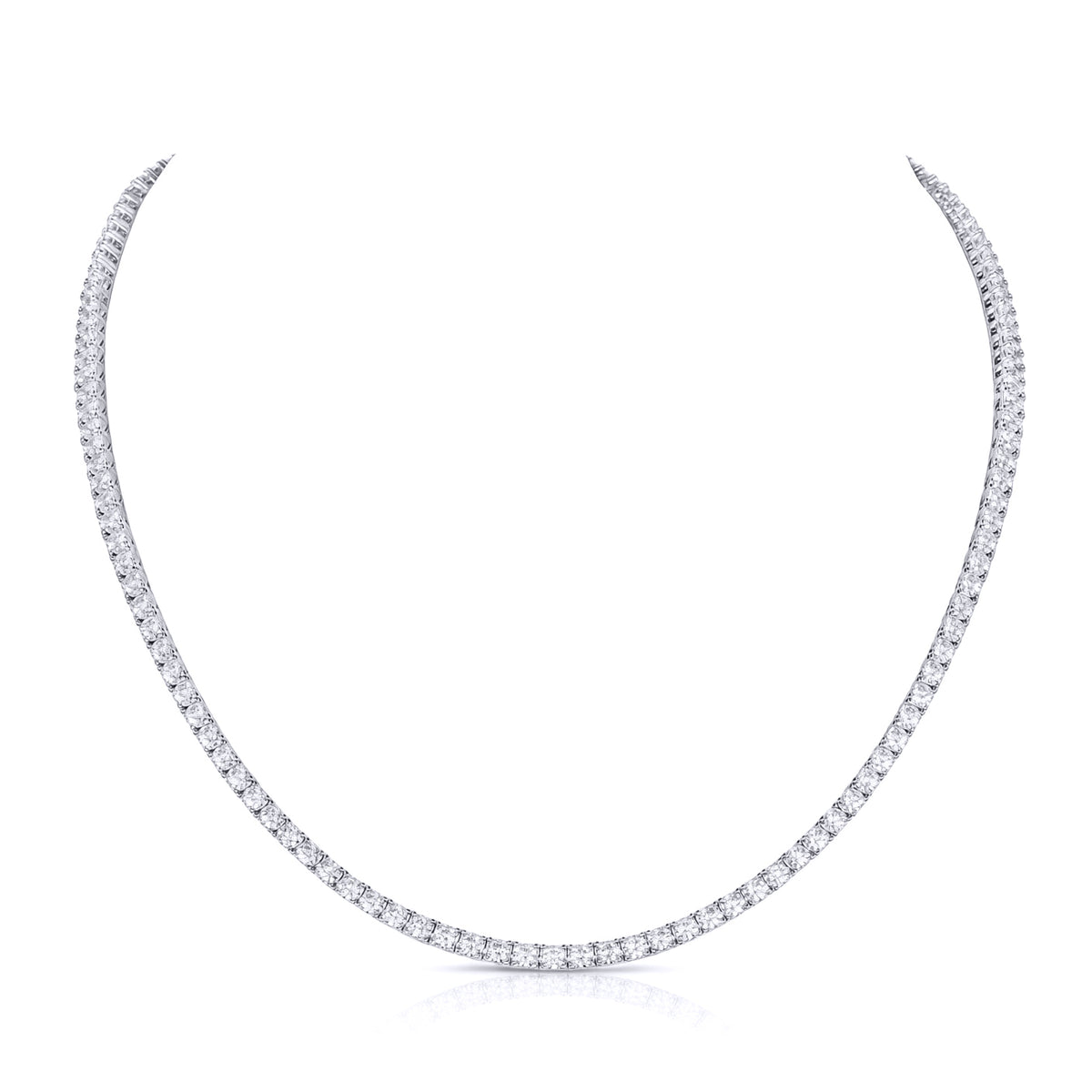 Rhodium Plated Brass  Tennis Necklace - GVK587BR