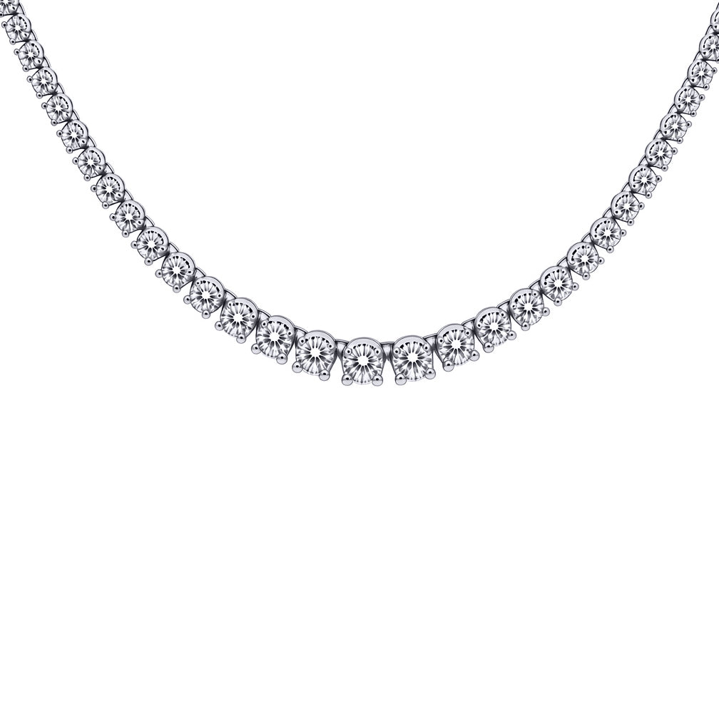 Rhodium Plated Brass  Tennis Necklace - GVK588BR