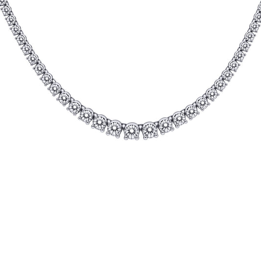 Rhodium Plated Brass  Tennis Necklace - GVK588BR