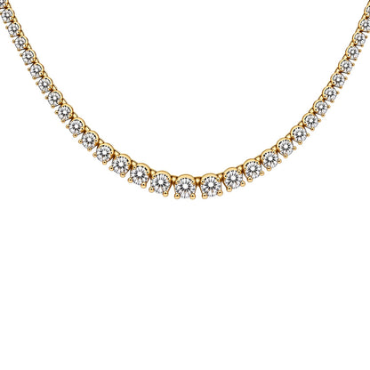 Gold-Plated Brass  Tennis Necklace - GVK588BRGP