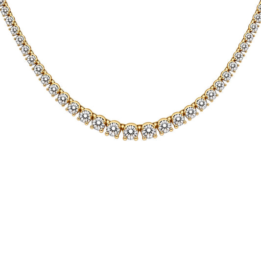 Gold-Plated Brass  Tennis Necklace - GVK588BRGP
