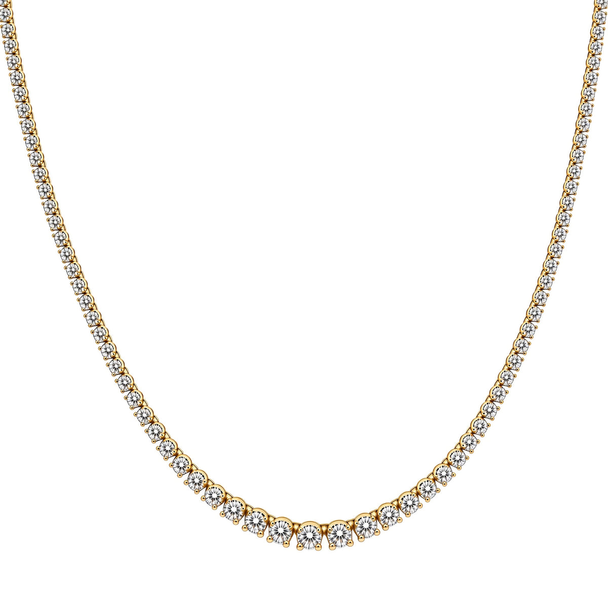 Gold-Plated Brass  Tennis Necklace - GVK588BRGP
