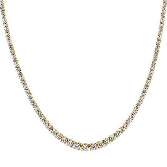 Gold-Plated Brass  Tennis Necklace - GVK588BRGP