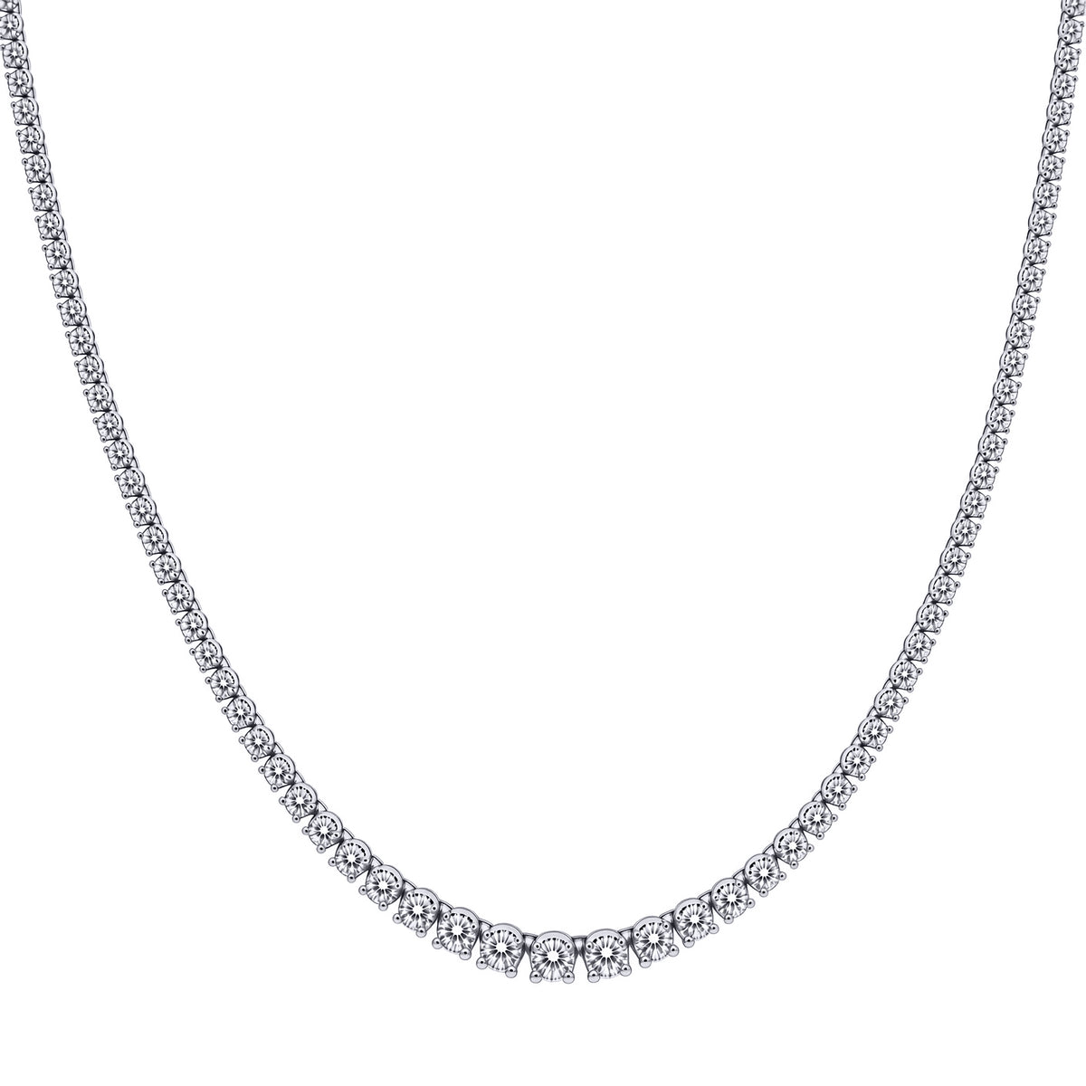 Rhodium Plated Brass  Tennis Necklace - GVK588BR