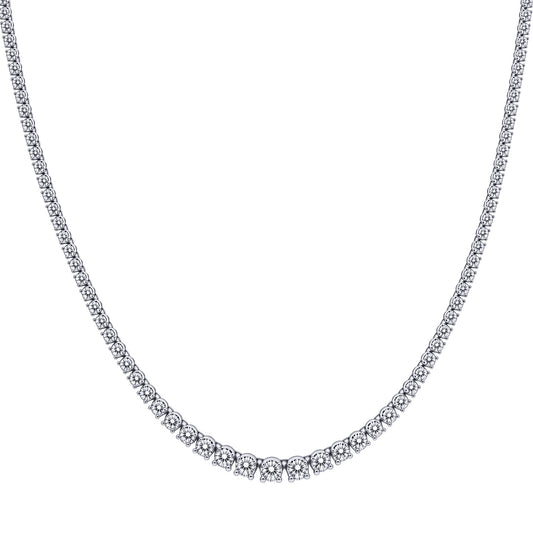 Rhodium Plated Brass  Tennis Necklace - GVK588BR