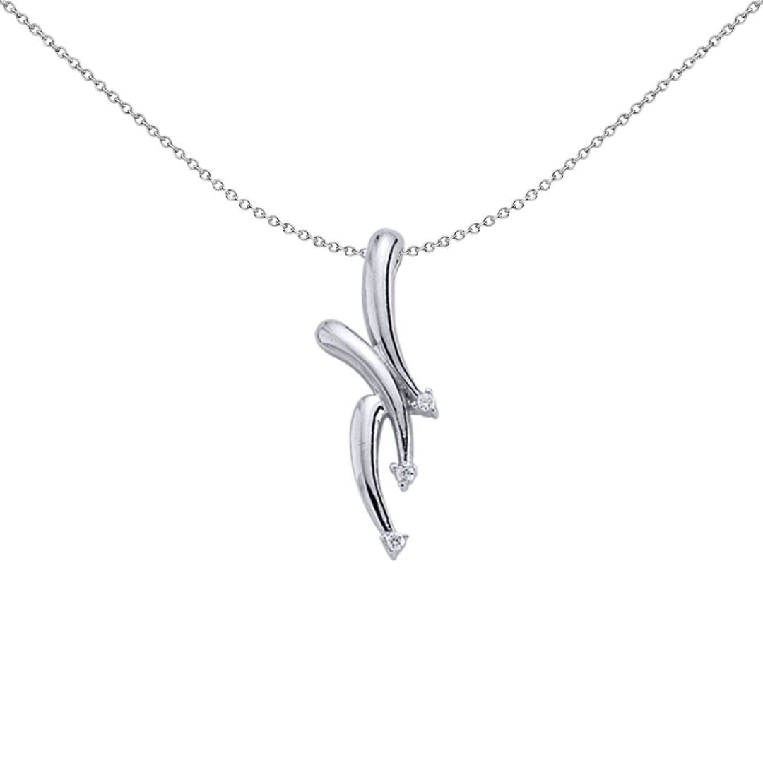 Sterling Silver  CZ 3 Arrows Charm Shooting Stars Firework Pendant - GVP136