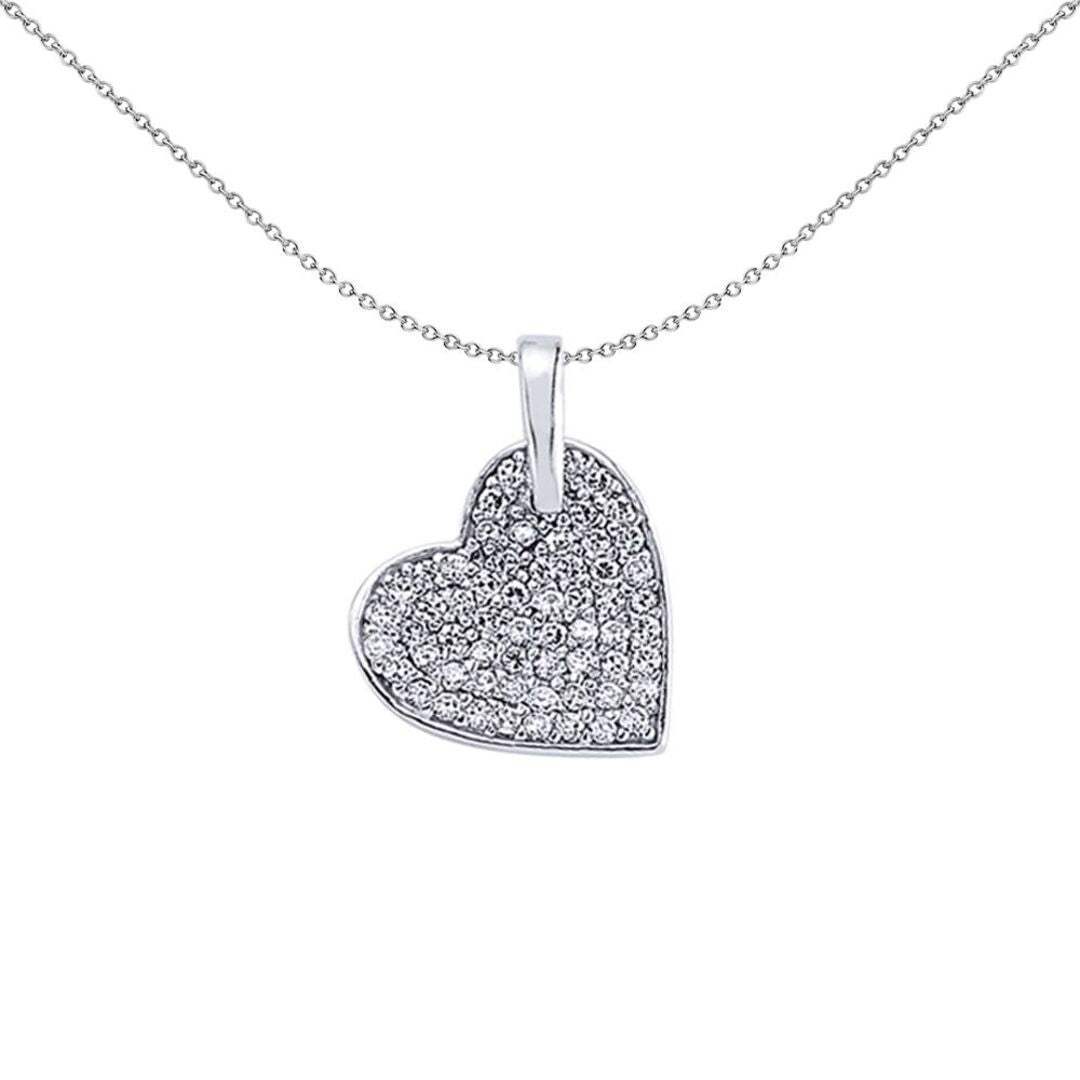 Sterling Silver  CZ Pave Love Heart Encrusted Galaxy Pendant - GVP210