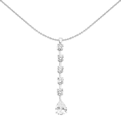 Sterling Silver  CZ Drop Pendant - GVP263
