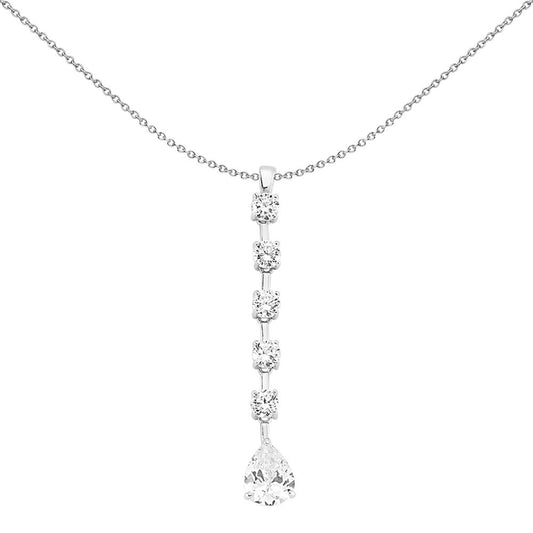 Sterling Silver  CZ Drop Pendant - GVP263
