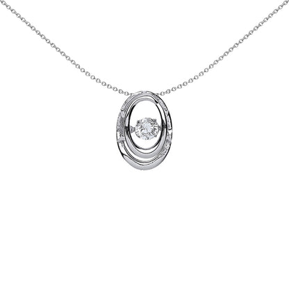 Silver  CZ Solitaire Pendant Necklace 18 inch - GVP369