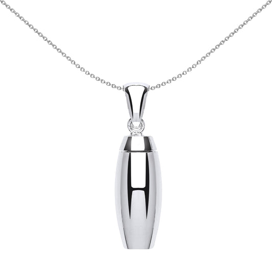 Silver  Cremation Urn Locket Necklace 18 inch - GVP422