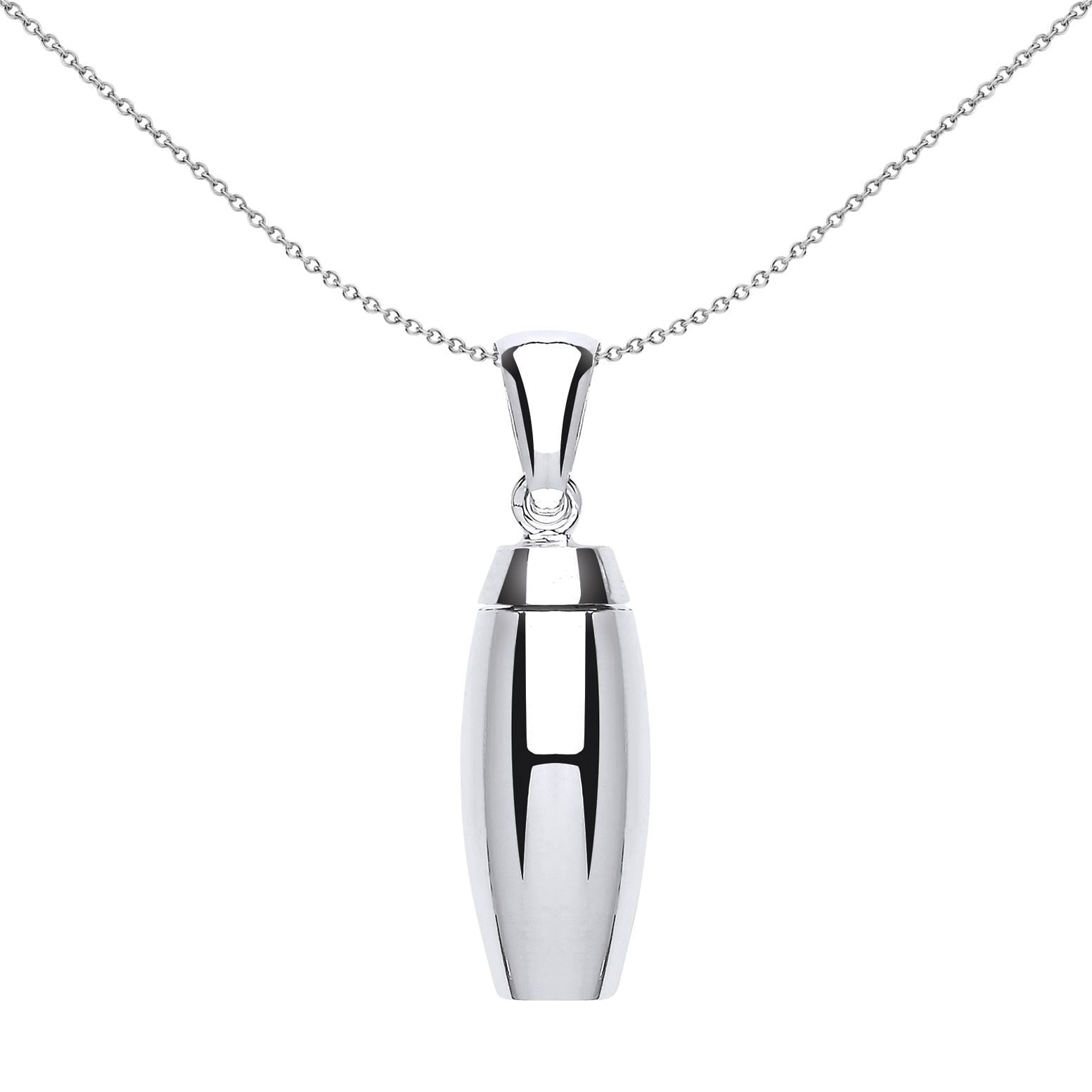 Silver  Cremation Urn Locket Necklace - GVP422