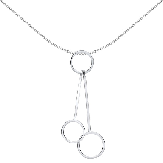 Silver  Pendulum Pendant Necklace 18 inch - GVP439