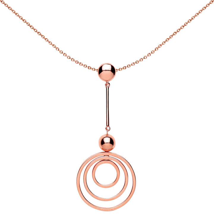 Rose Silver  Crop Circles Pendant Necklace 18 inch - GVP443