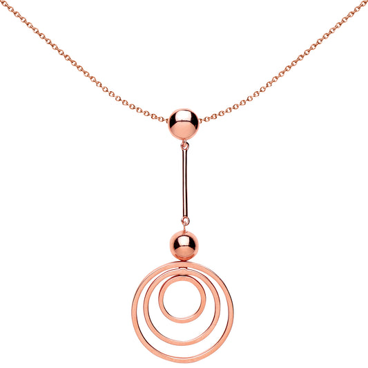 Rose Silver  Crop Circles Pendant Necklace 18 inch - GVP443