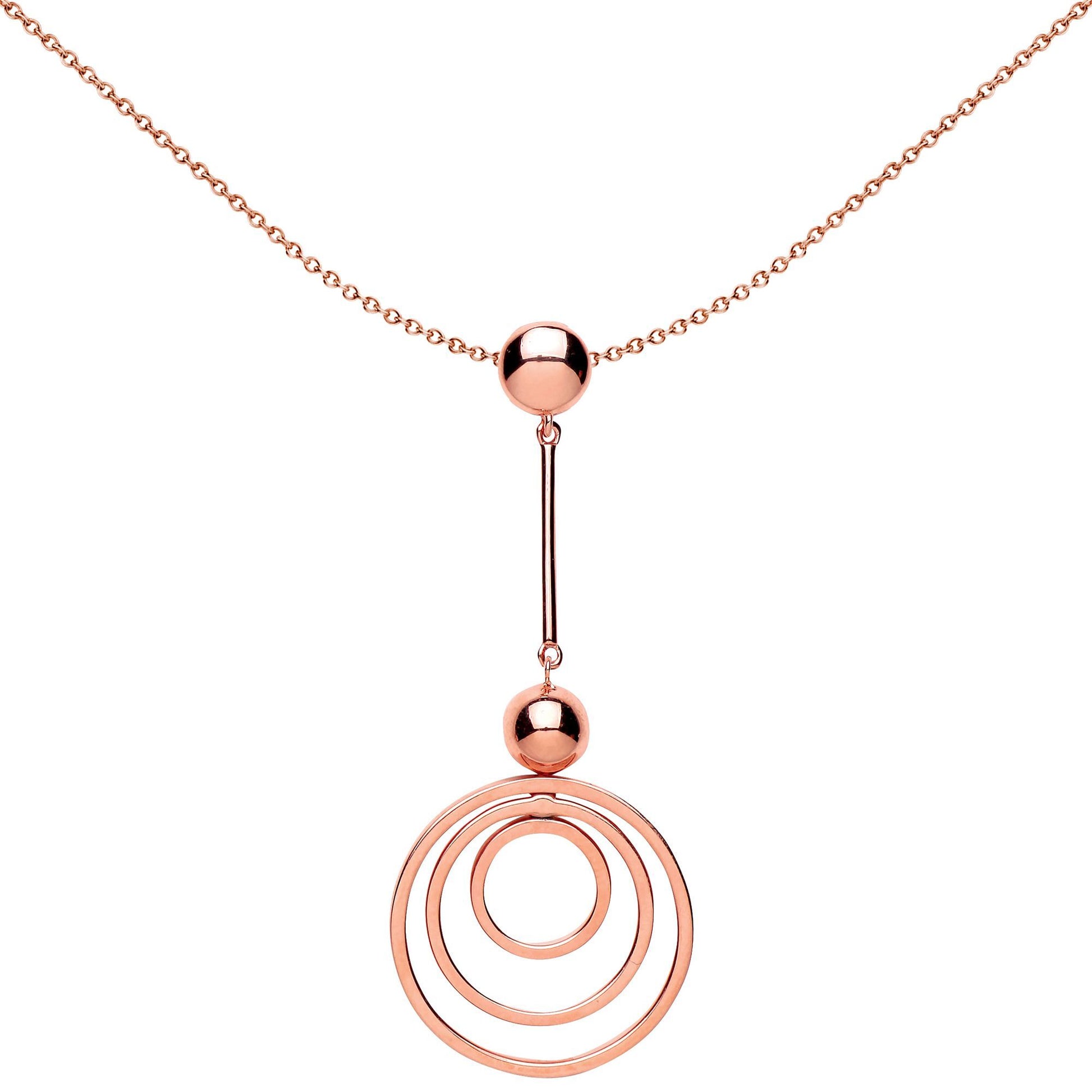 Rose Silver  Crop Circles Pendant Necklace - GVP443