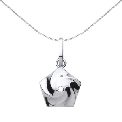 Silver  Swirling Pentagon Charm Charybdis Whirlpool Pendant - GVP465
