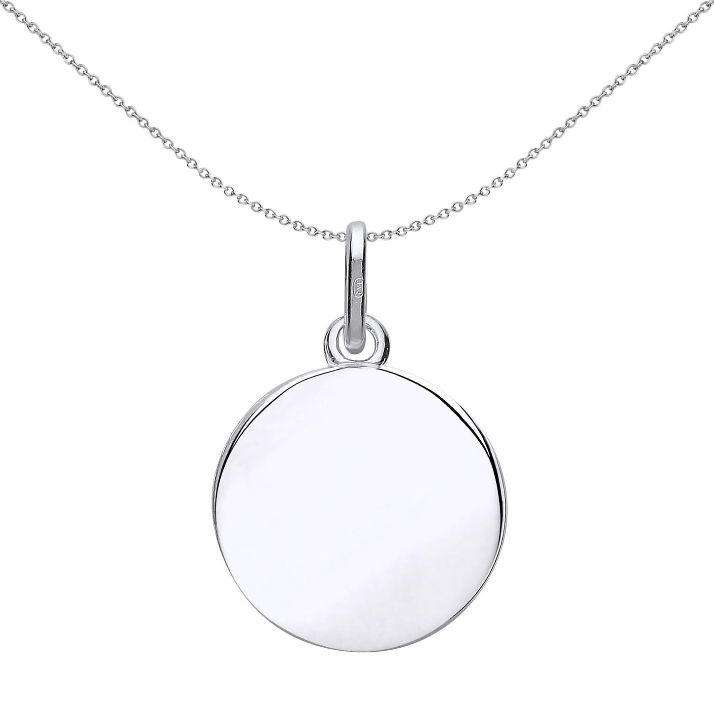 Unisex Silver  St Christopher Medallion Necklace 16mm 18 inch - GVP492
