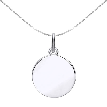 Unisex Silver  St Christopher Medallion Necklace 16mm 18 inch - GVP492