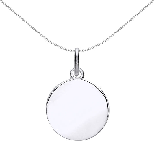 Unisex Silver  St Christopher Medallion Necklace 16mm 18 inch - GVP492