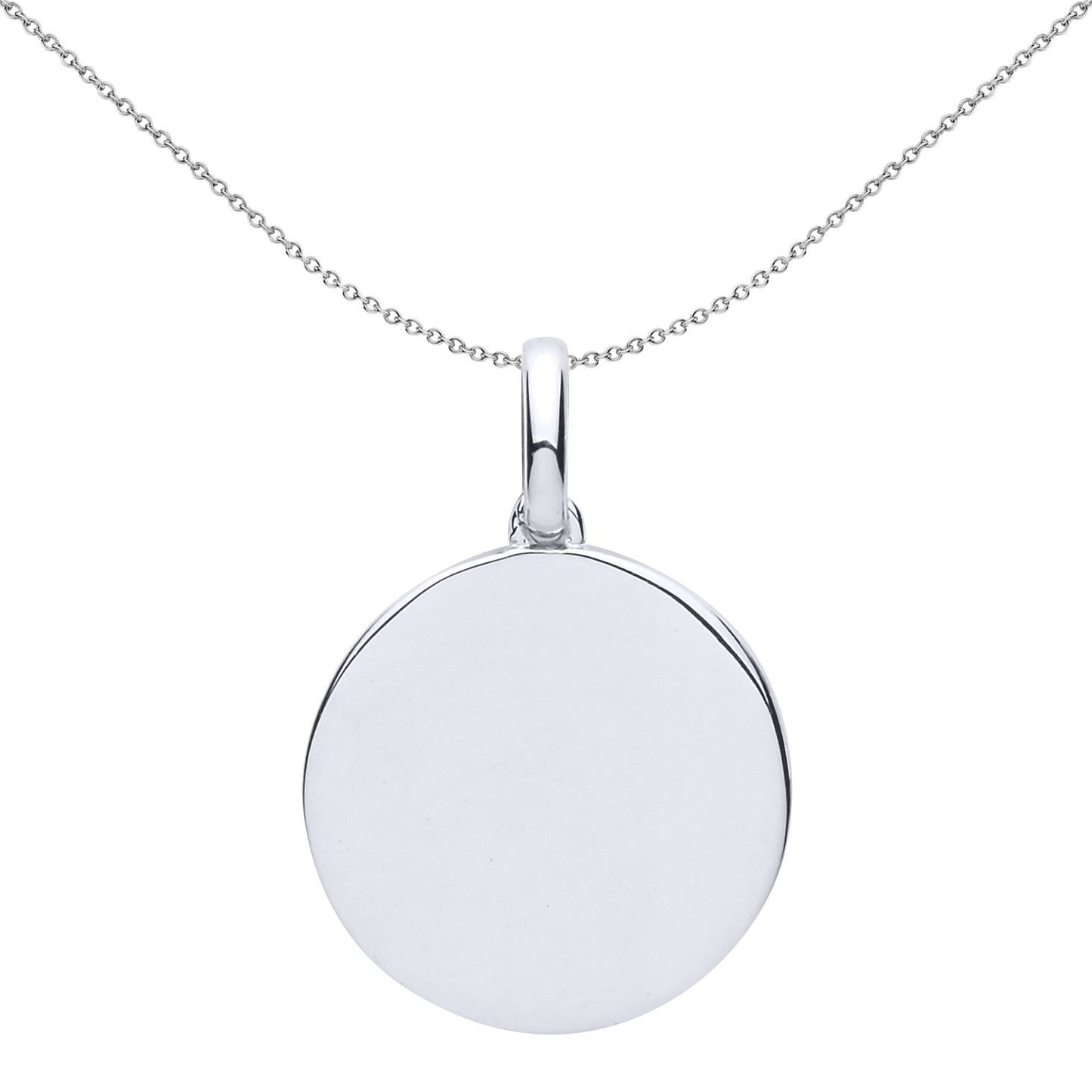 Silver  Round Disc Medallion Necklace - GVP499