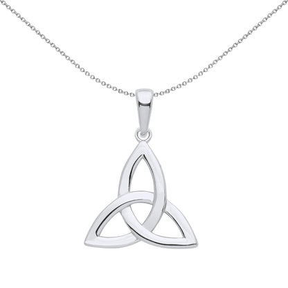 Silver  Celtic Trinity Trefoil Triquetra Knot Pendant Necklace 18" - GVP567