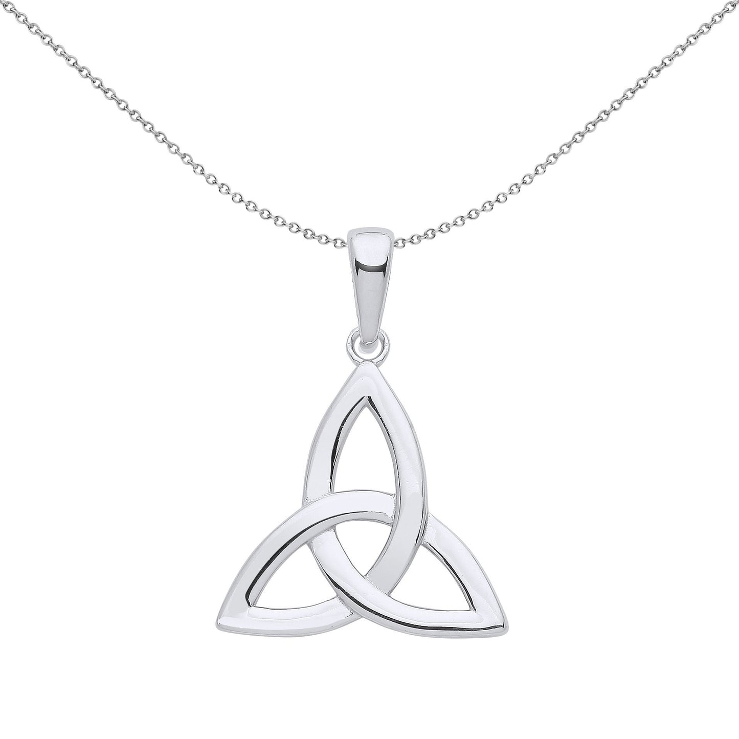 Silver  Celtic Trinity Trefoil Triquetra Knot Pendant Necklace - GVP567