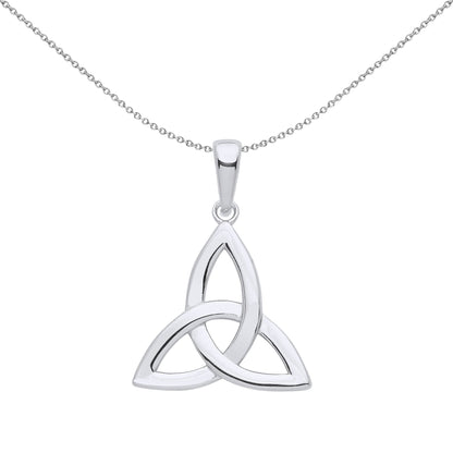 Silver  Celtic Trinity Trefoil Triquetra Knot Pendant Necklace - GVP567