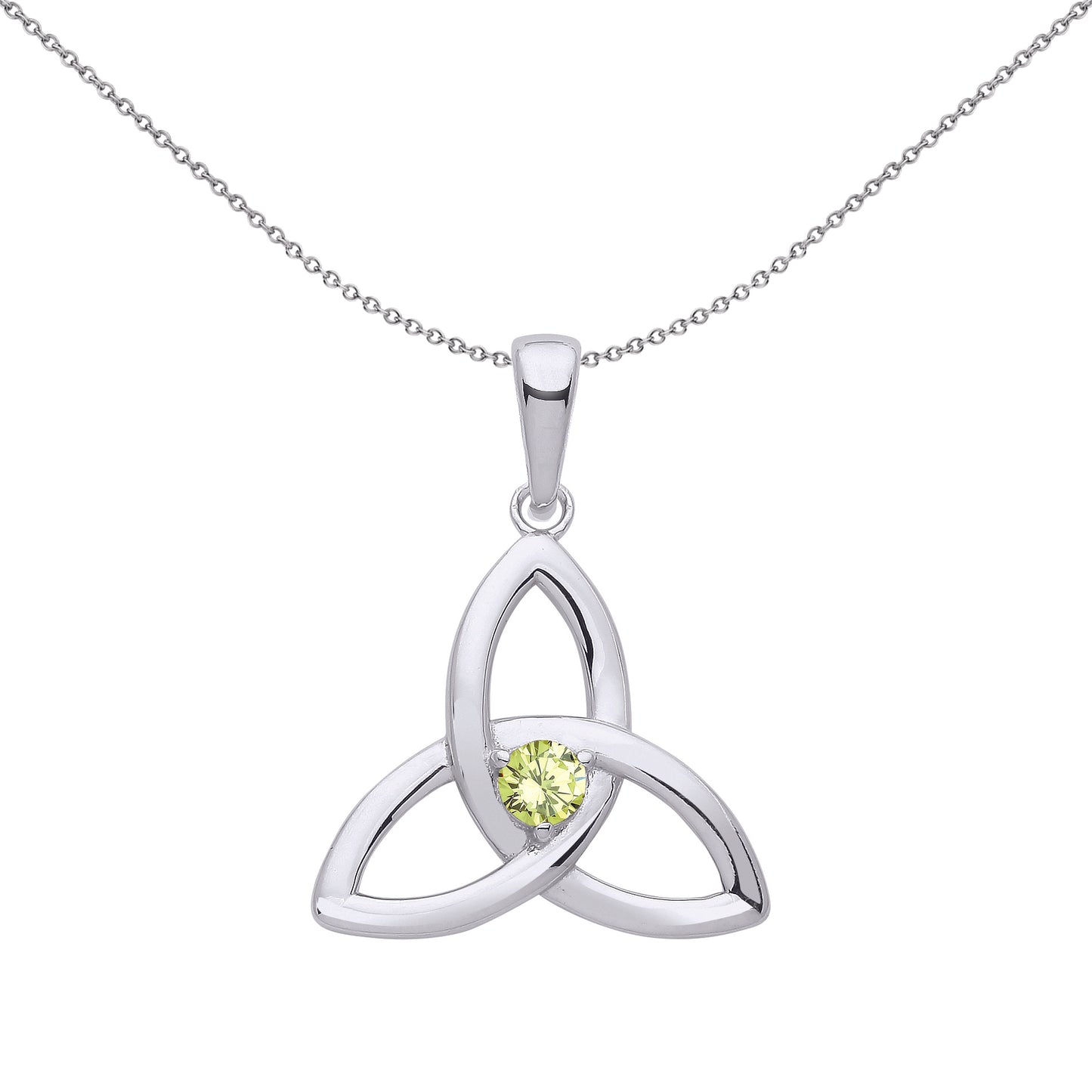 Silver  Celtic Trinity Triquetra Knot Solitaire Pendant Necklace - GVP570PER