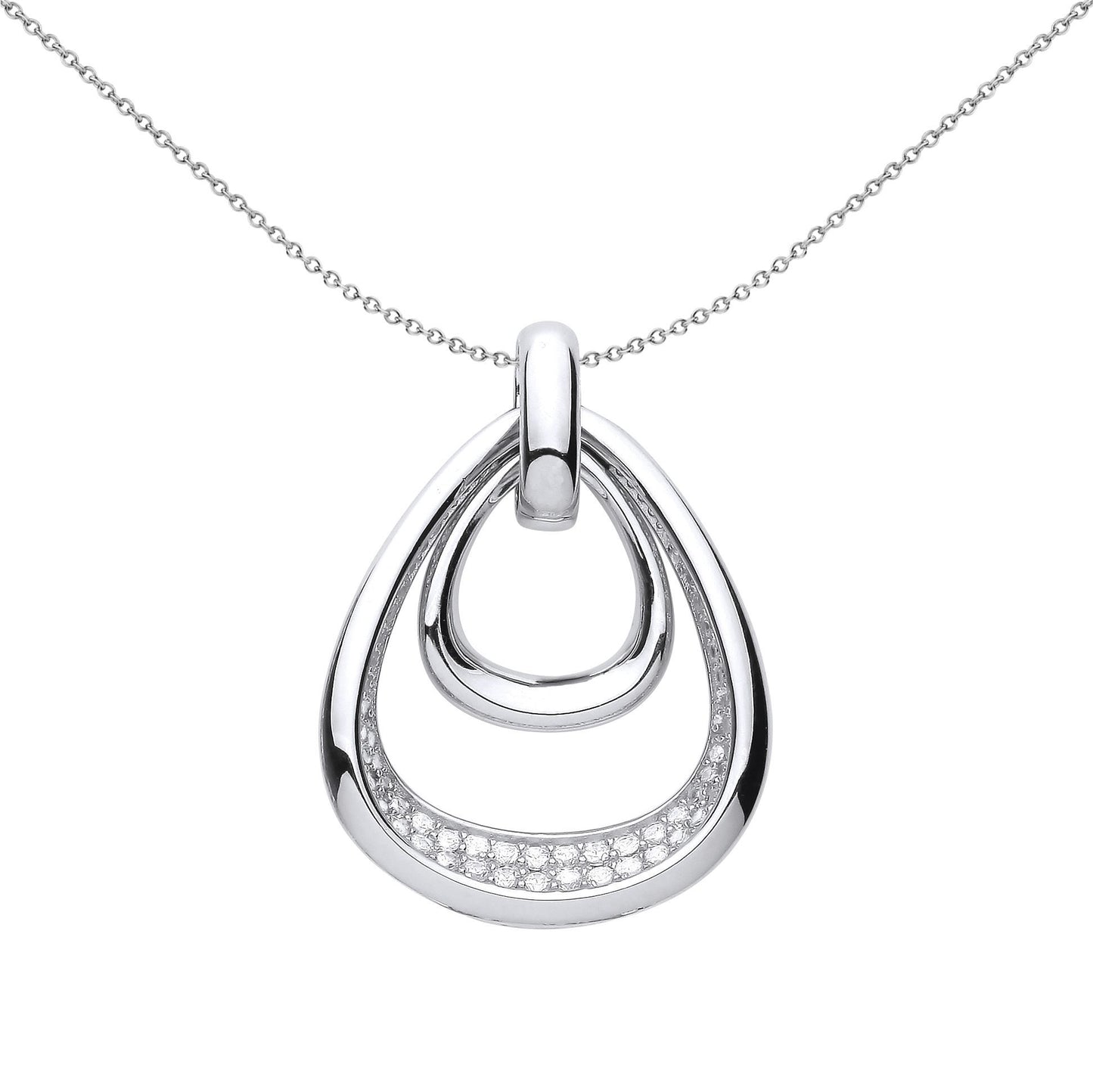 925 Sterling Silver  CZ Avocado Handbag Pendant Necklace - GVP594