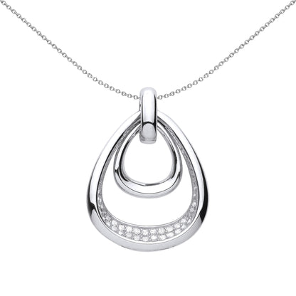 925 Sterling Silver  CZ Avocado Handbag Pendant Necklace - GVP594