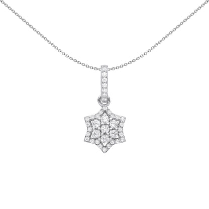 Silver  6 Pointed Star of Magen David Pendant Necklace - GVP608