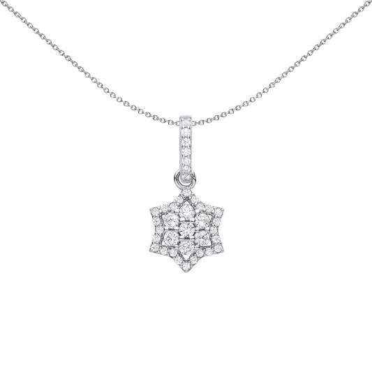 Silver  6 Pointed Magen David Star Pendant Necklace - GVP608