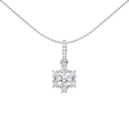Silver  CZ Butterfly Cluster Solitaire Pendant Necklace - GVP610
