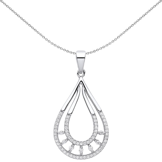 925 Silver  CZ Horseshoe Egyptian Collar Pendant Necklace - GVP620