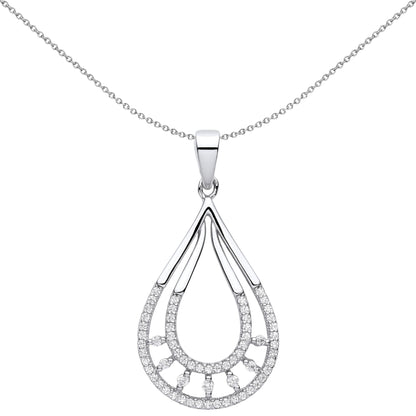 925 Silver  CZ Horseshoe Egyptian Collar Pendant Necklace - GVP620