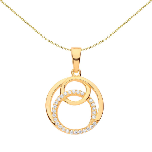 Gilded Silver  CZ Neverending Circle of Life Infinity Necklace - GVP625