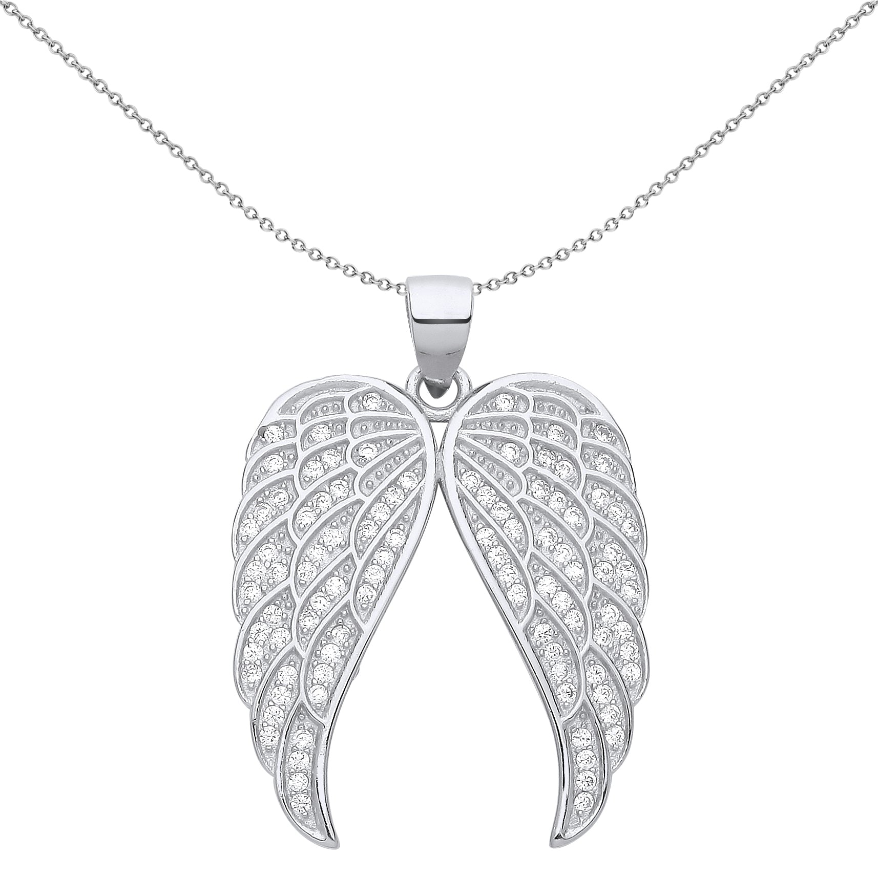 Silver  Folded Butterfly Angel Wings Pendant Necklace - GVP658