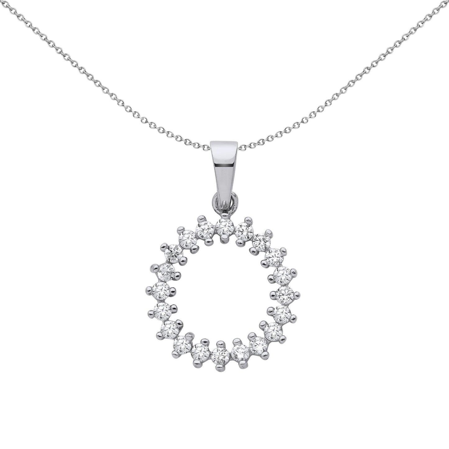 925 Silver  CZ Supernova Fizzy Cluster Pendant Necklace - GVP660