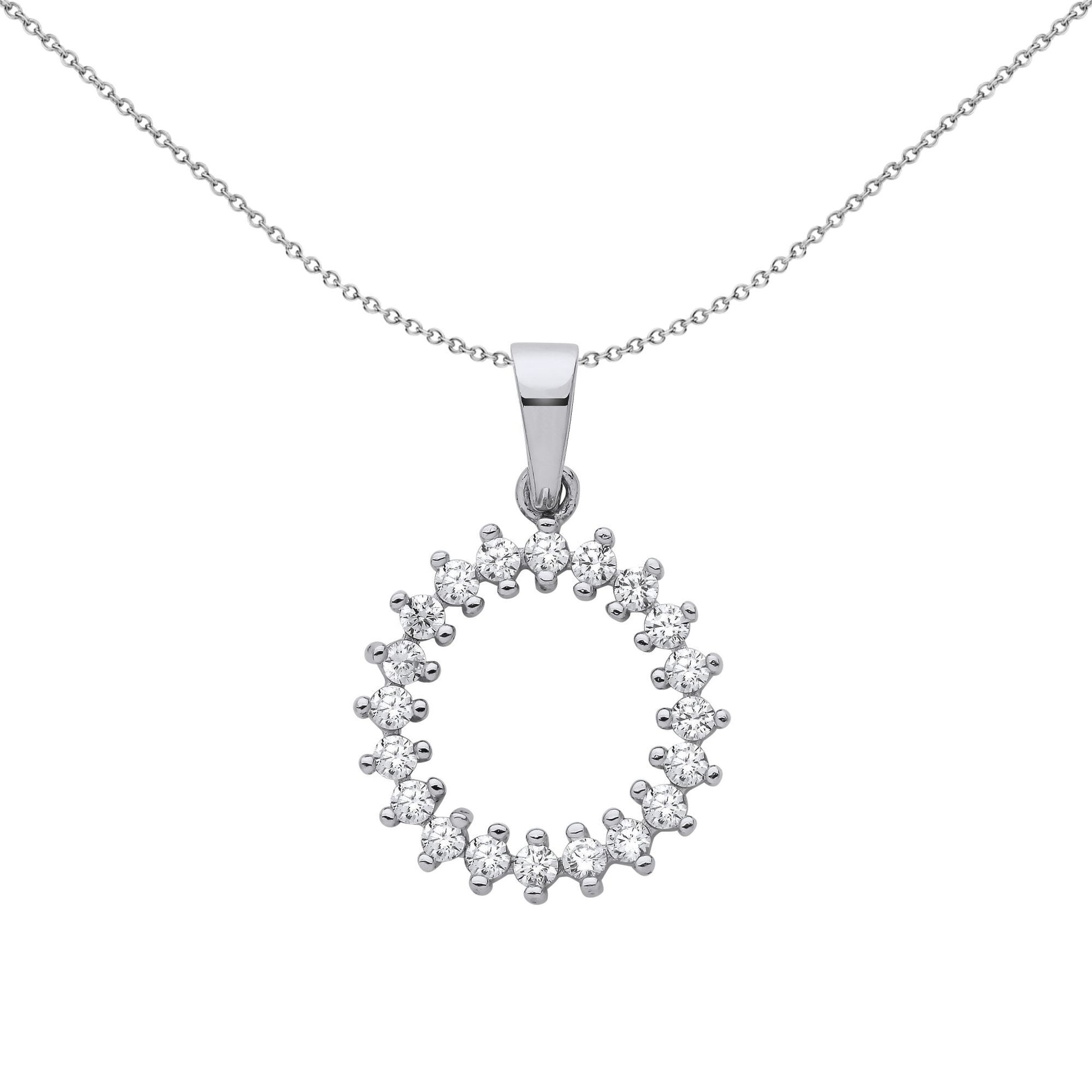 925 Silver  CZ Supernova Fizzy Cluster Pendant Necklace - GVP660