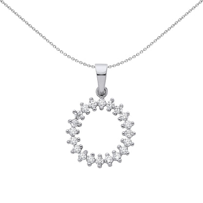 925 Silver  CZ Supernova Fizzy Cluster Pendant Necklace - GVP660